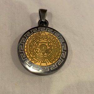 Metal Pendent with iconic Greco-Euro gold color design (Unisex)